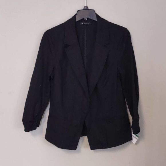 INC One Button Blazer Jacket Black Large - Picture 1 of 9